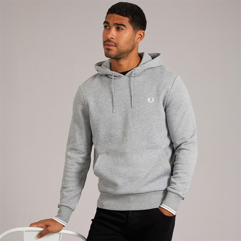 Fred Perry Mens Hoodie Steel Marl