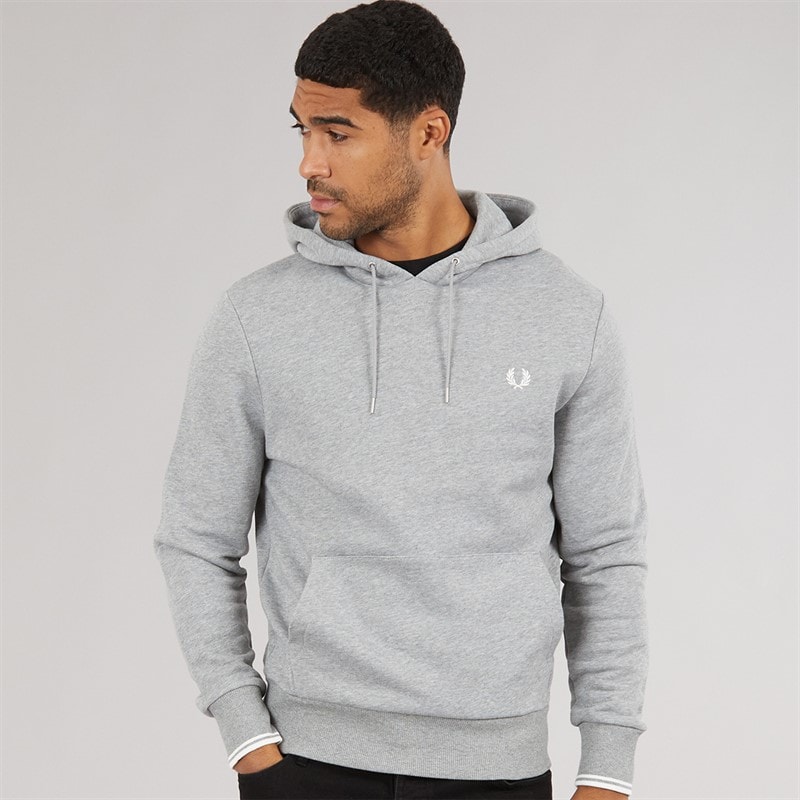 Fred Perry Mens Hoodie Steel Marl - Image 3