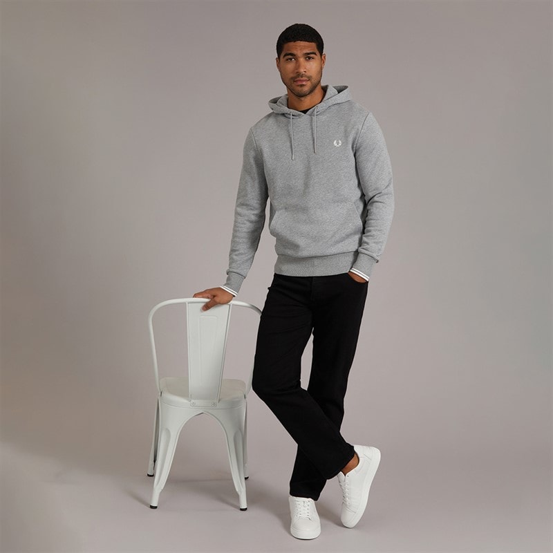 Fred Perry Mens Hoodie Steel Marl - Image 4