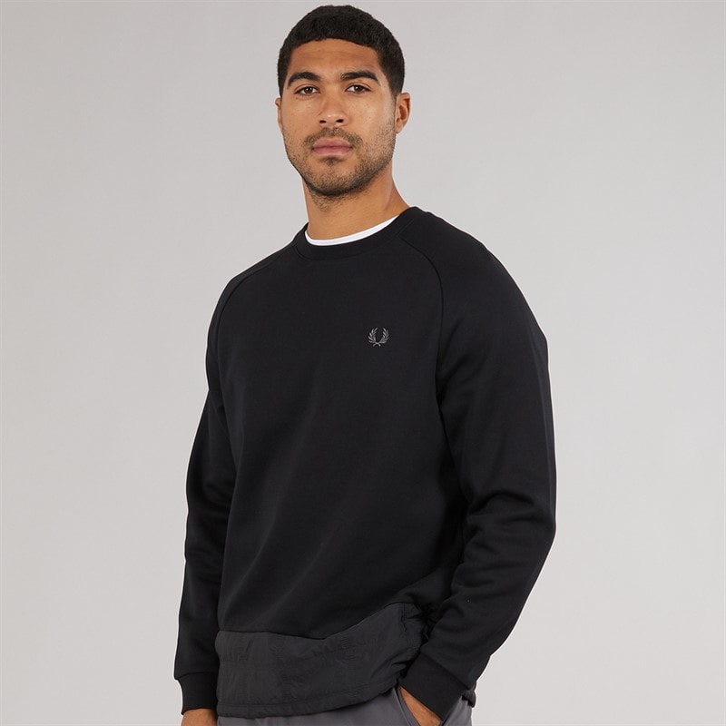 Fred Perry Mens Sweatshirt Black - Image 3