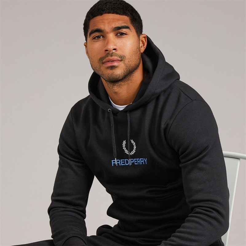 Fred Perry Mens Hoodie Black