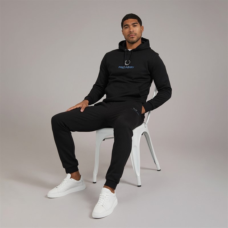 Fred Perry Mens Hoodie Black - Image 4