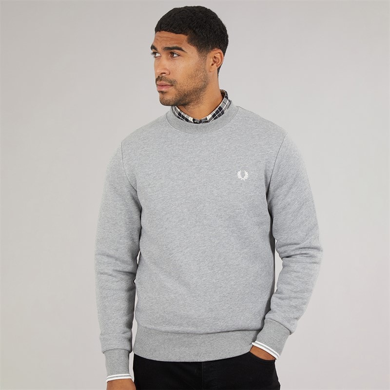 Fred Perry Mens Sweatshirt Steel Marl - Image 3