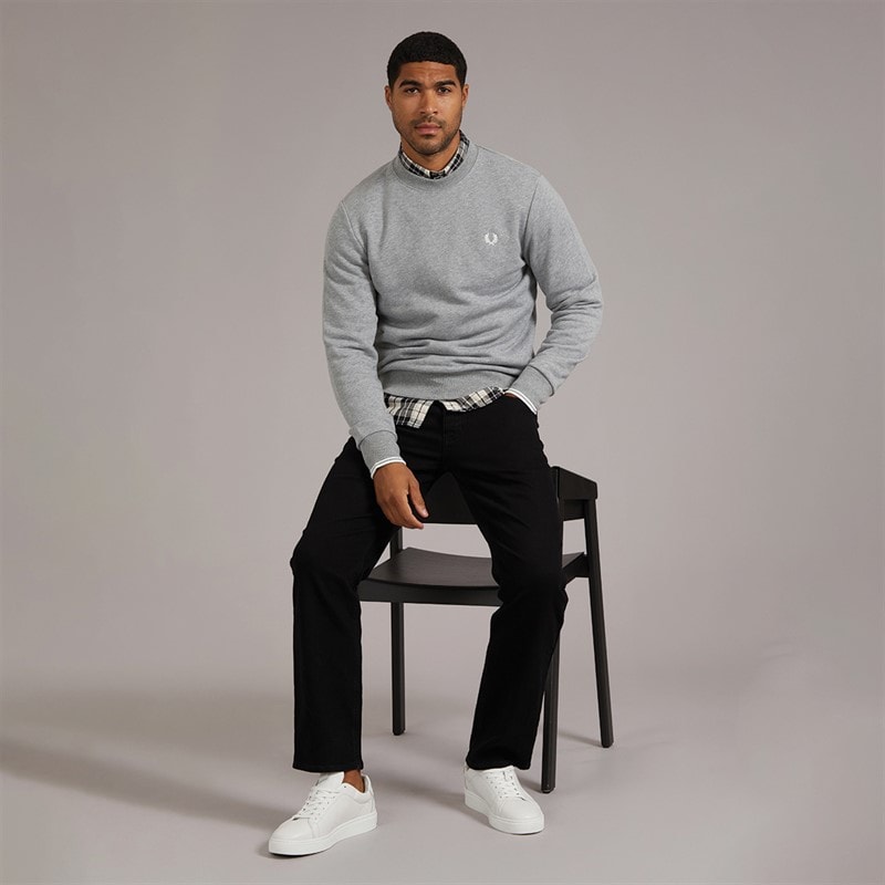 Fred Perry Mens Sweatshirt Steel Marl - Image 4