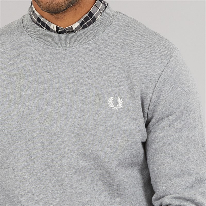 Fred Perry Mens Sweatshirt Steel Marl - Image 5