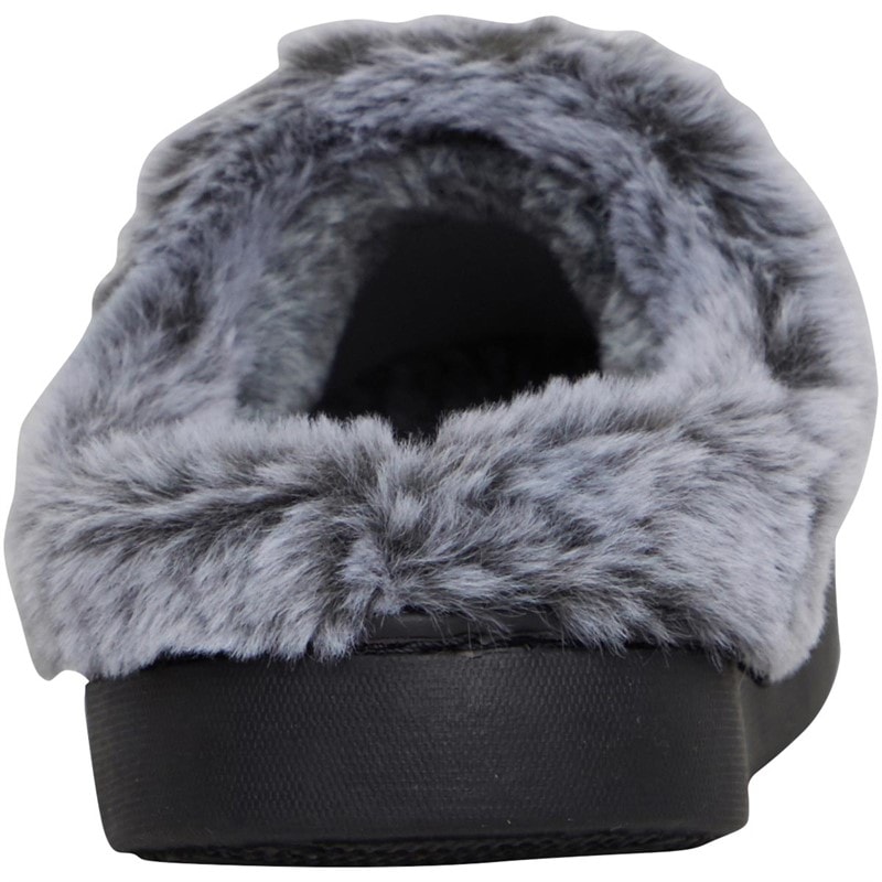 Board Angels Womens Zoe Faux Fur Lined Mule Slippers Black - Image 4