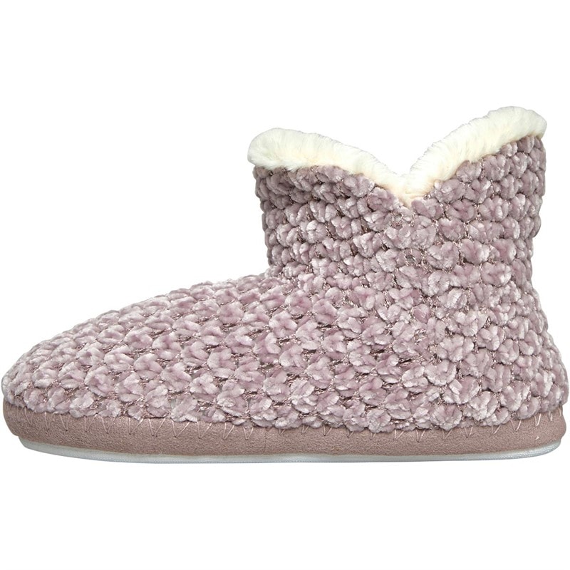 Board Angels Womens Chenille Bootees Pink - Image 2