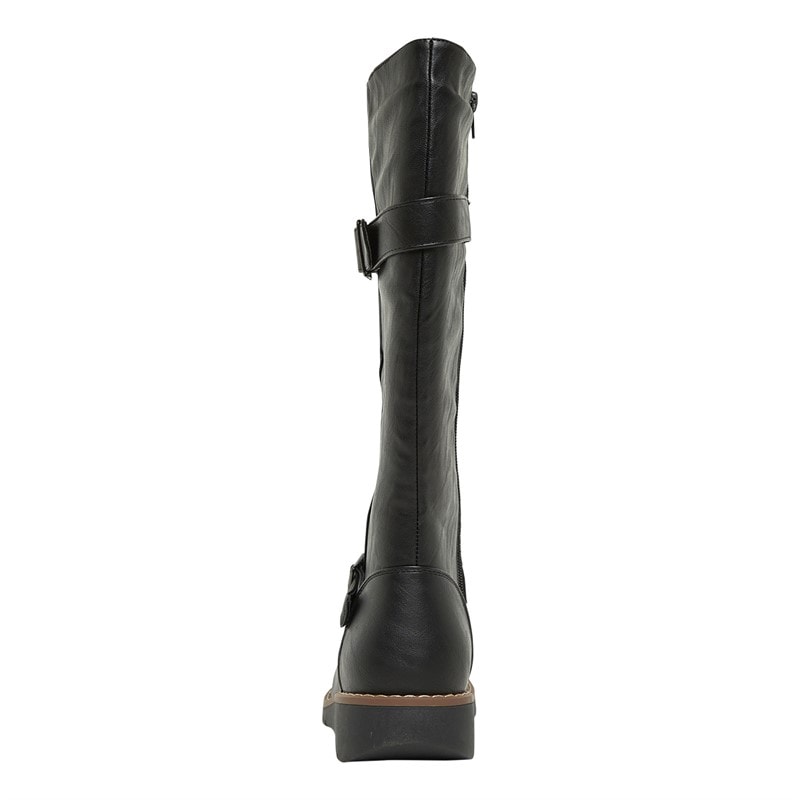 Board Angels Womens Long Wedge Boots Black - Image 3
