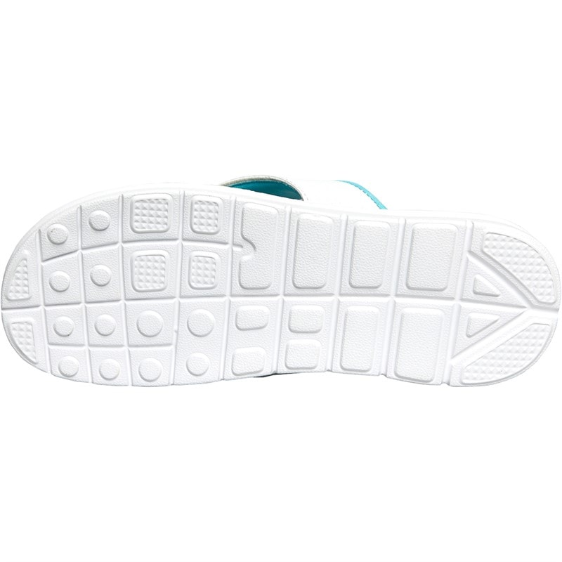 Board Angels Womens Memory Foam Toe Post Sandals White/Turquoise - Image 3