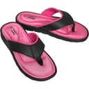 Board Angels Womens Memory Foam Toe Post Sandals Black/Cerise
