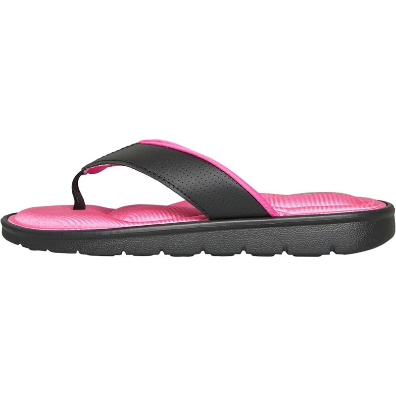 Board Angels Womens Memory Foam Toe Post Sandals Black/Cerise - Image 2