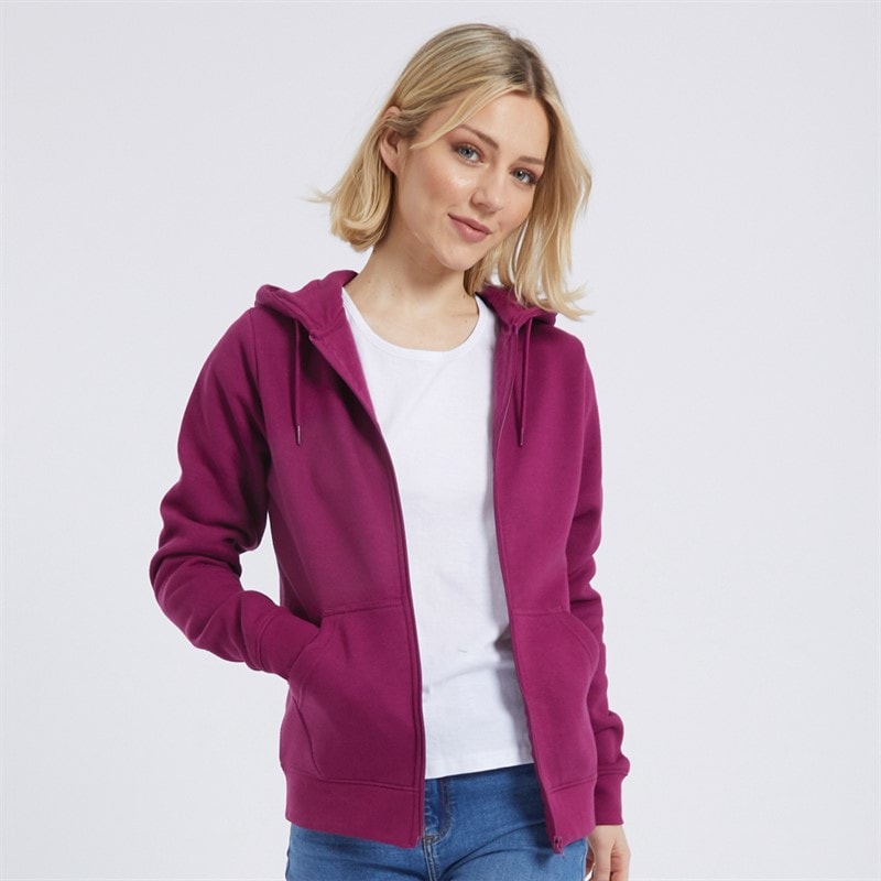 Board Angels Womens Zip-Through Hoodie Raspberry