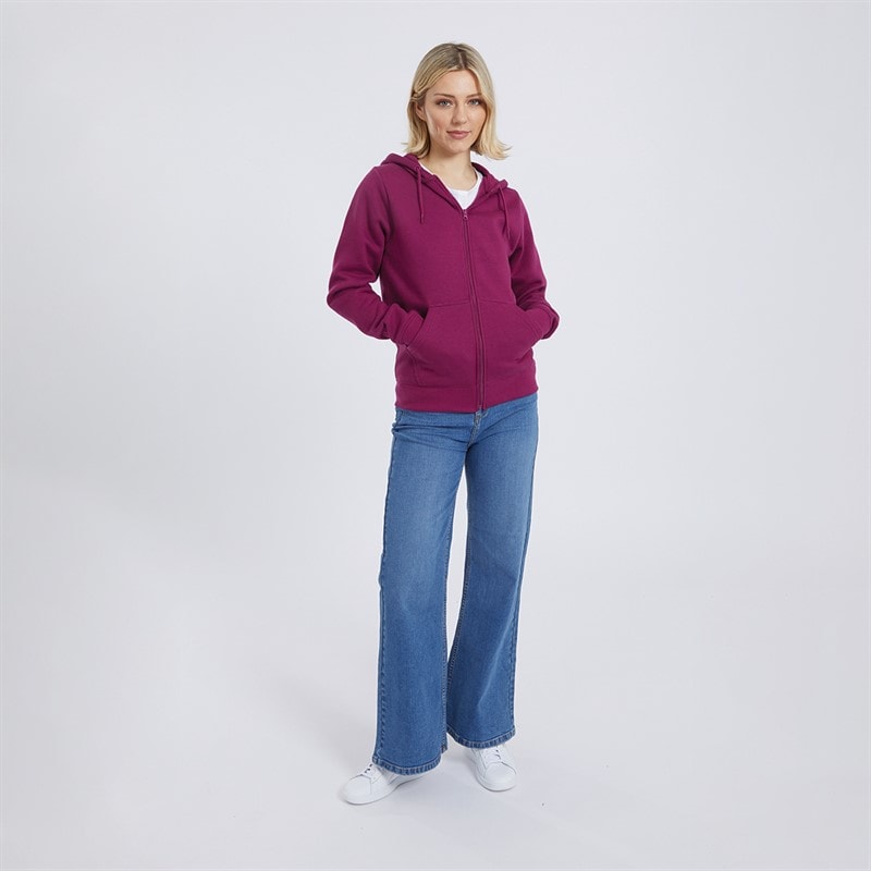 Board Angels Womens Zip-Through Hoodie Raspberry - Image 3