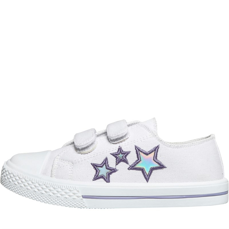 Board Angels Junior Girls Velcro Pumps White - Image 1