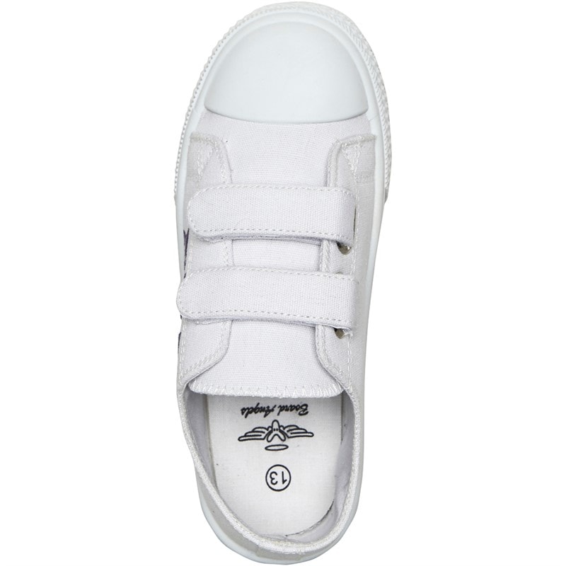 Board Angels Junior Girls Velcro Pumps White - Image 4