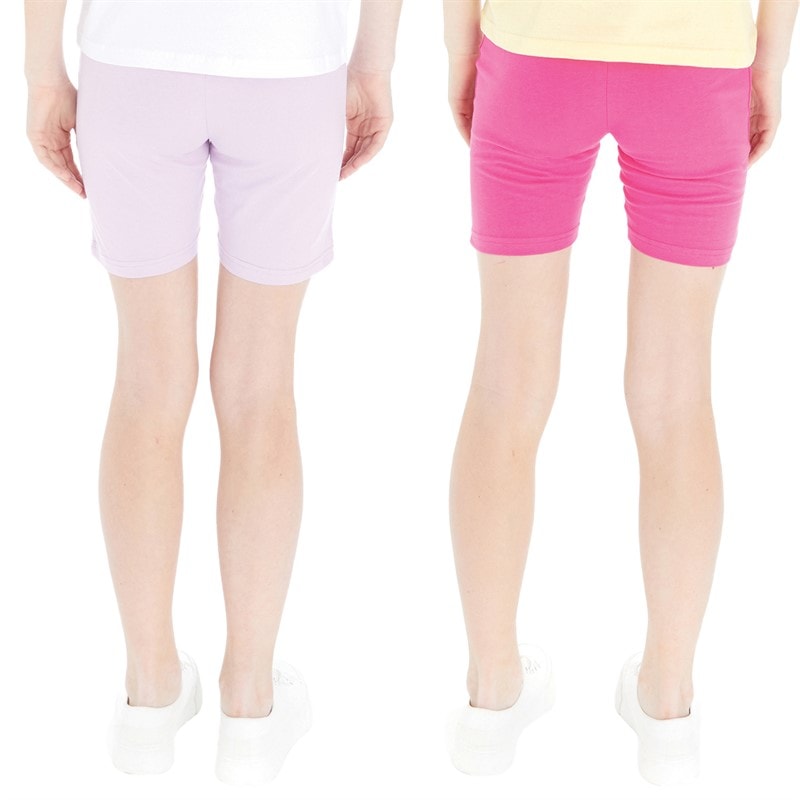 Board Angels Girls Two Pack Cycling Shorts Pink/Lilac - Image 2