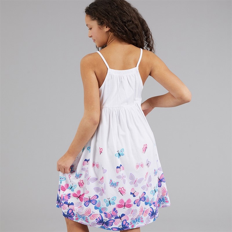 Board Angels Girls Boarder Print Dress White - Image 2