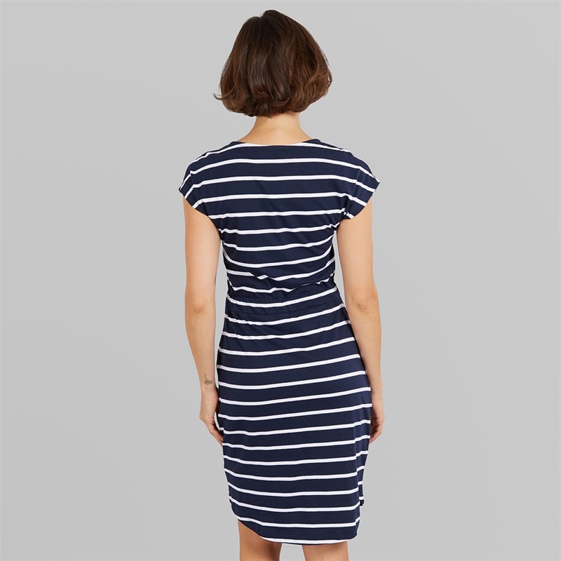 Board Angels Womens Tie Waist Dress Navy/White - Image 2