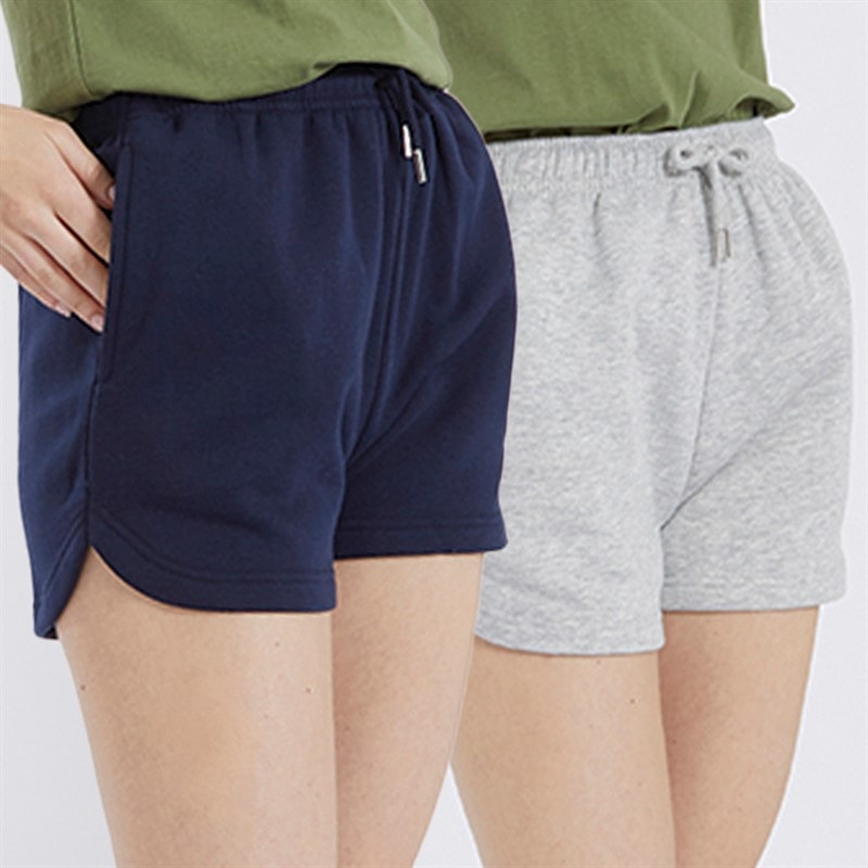 Board Angels Womens Two Pack Fleece Shorts Navy/Grey