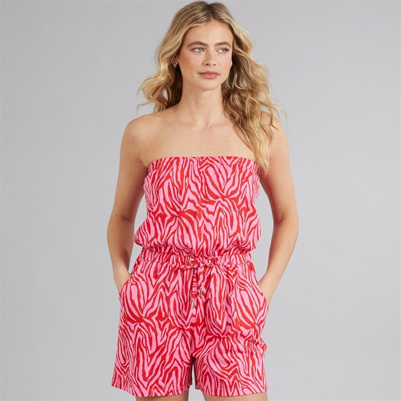 Board Angels Womens Playsuit With Detachable Strap Red/Pink - Image 3