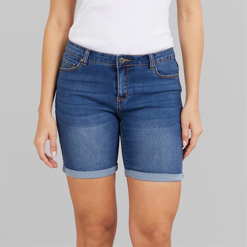 Board Angels Womens Denim Shorts Mid Wash - Image 1