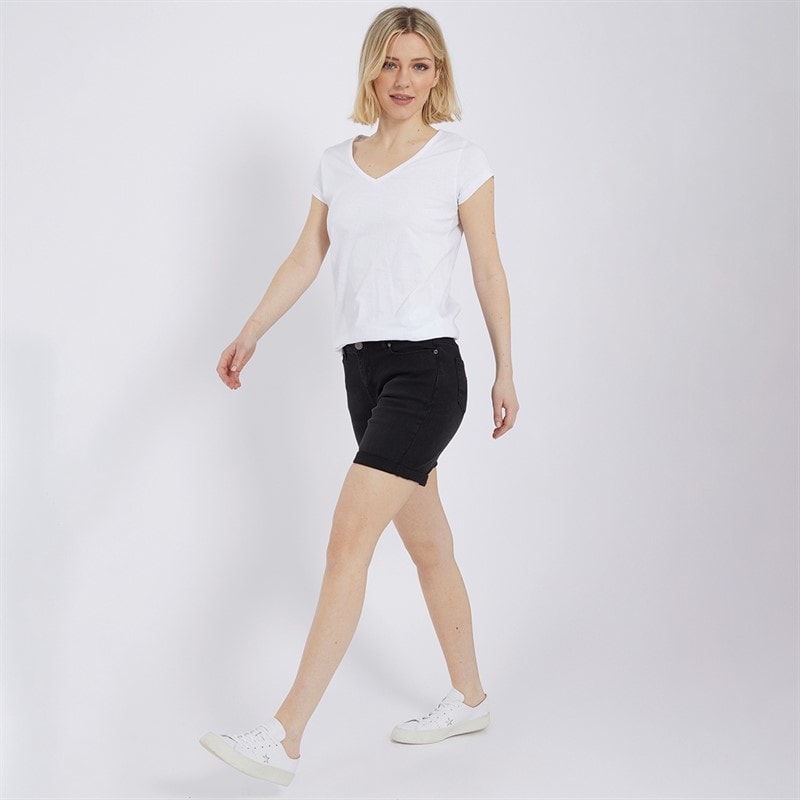 Board Angels Womens Three Pack V Neck T-Shirts Black/Grey Marl/White - Image 3