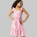 Board Angels Girls Floral Dress Pink/Ecru