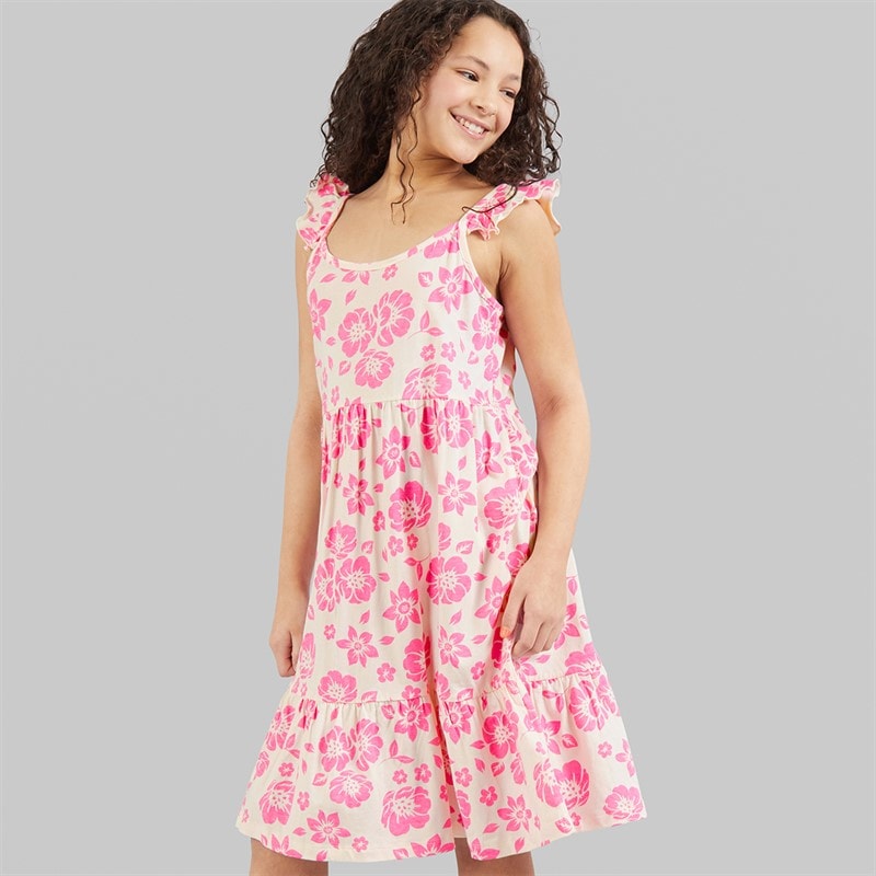 Board Angels Girls Floral Dress Pink/Ecru - Image 3
