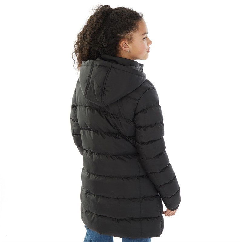 Board Angels Girls Long Puffer Coat Black - Image 2