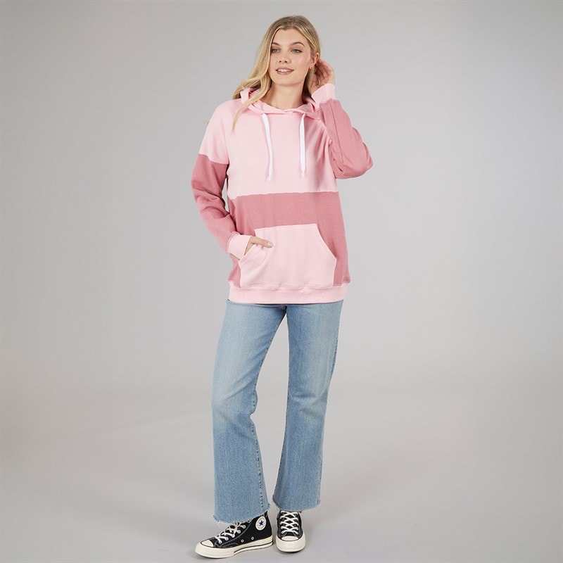 Board Angels Womens Colour Block Hoodie Pink - Image 3