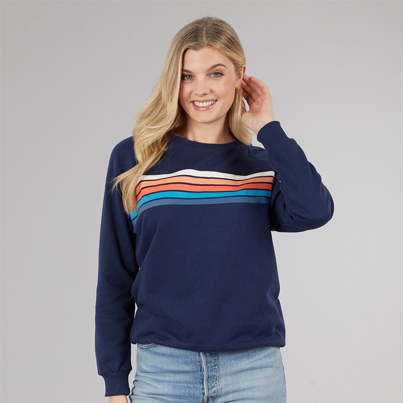 Board Angels Womens Crew Neck Sweatshirt Navy