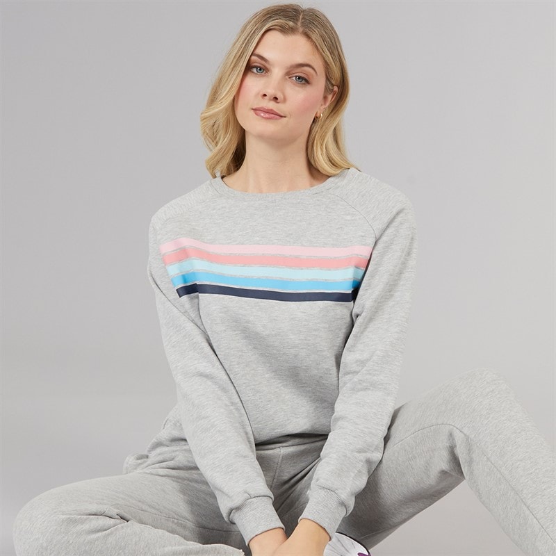 Board Angels Womens Crew Neck Sweatshirt Grey Marl