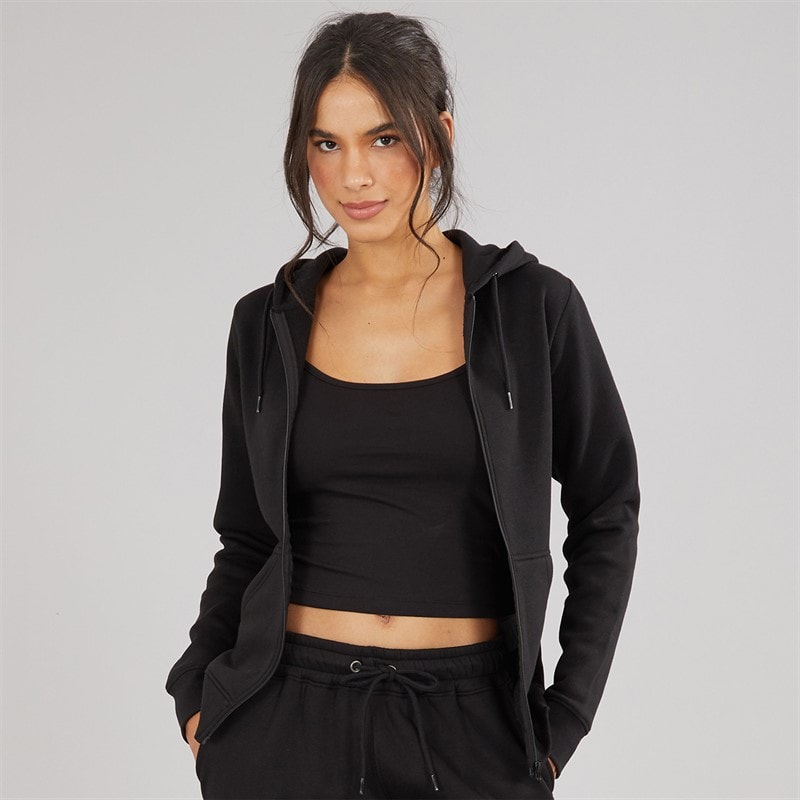 Board Angels Womens Zip-Through Hoodie Black