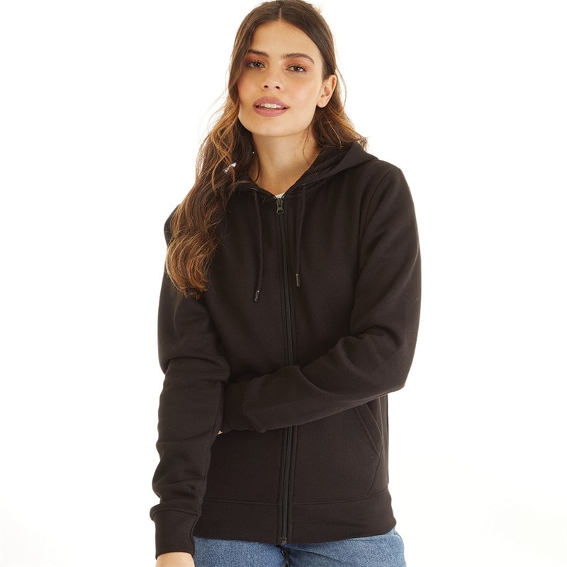 Board Angels Womens Zip-Through Hoodie Black - Image 3