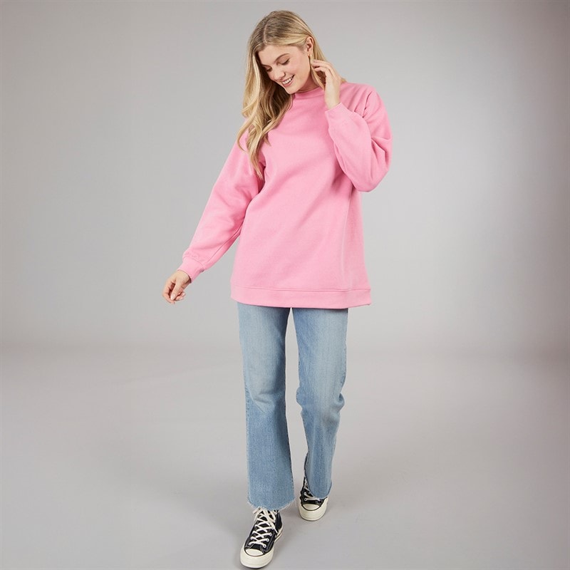 Board Angels Womens Longline Sweatshirt Pink - Image 3