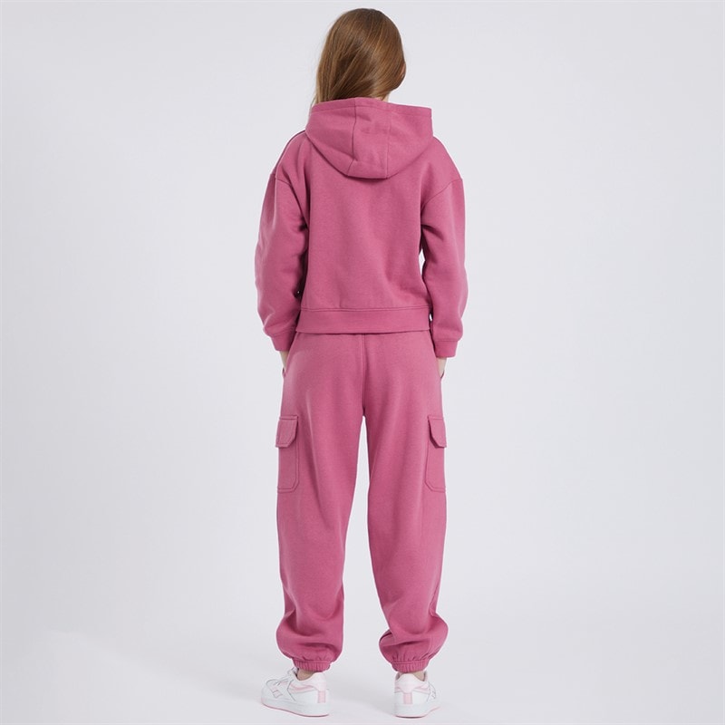 Board Angels Girls Hoodie And Cargo Joggers Tracksuit Pink/Rose Wine - Image 2