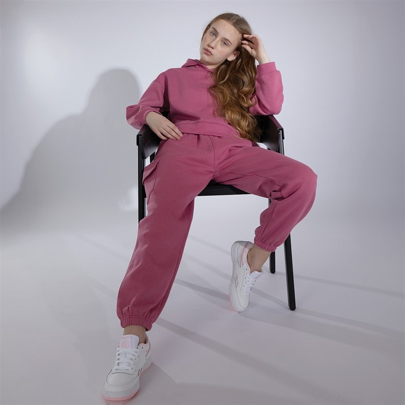 Board Angels Girls Hoodie And Cargo Joggers Tracksuit Pink/Rose Wine - Image 3