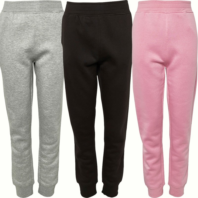 Board Angels Girls Three Pack Joggers Black/Pink/Grey Marl - Image 3