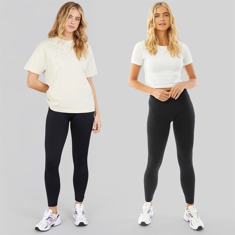 Board Angels Womens Two Pack Plain Leggings Black - Image 3