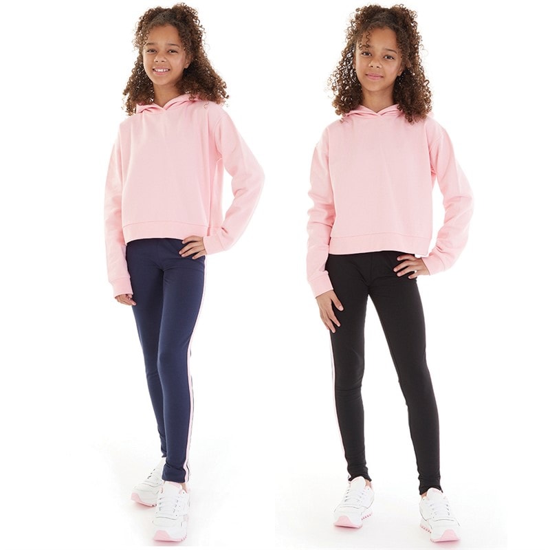 Board Angels Girls Two Pack Side Stripe Leggings Navy/Black - Image 3