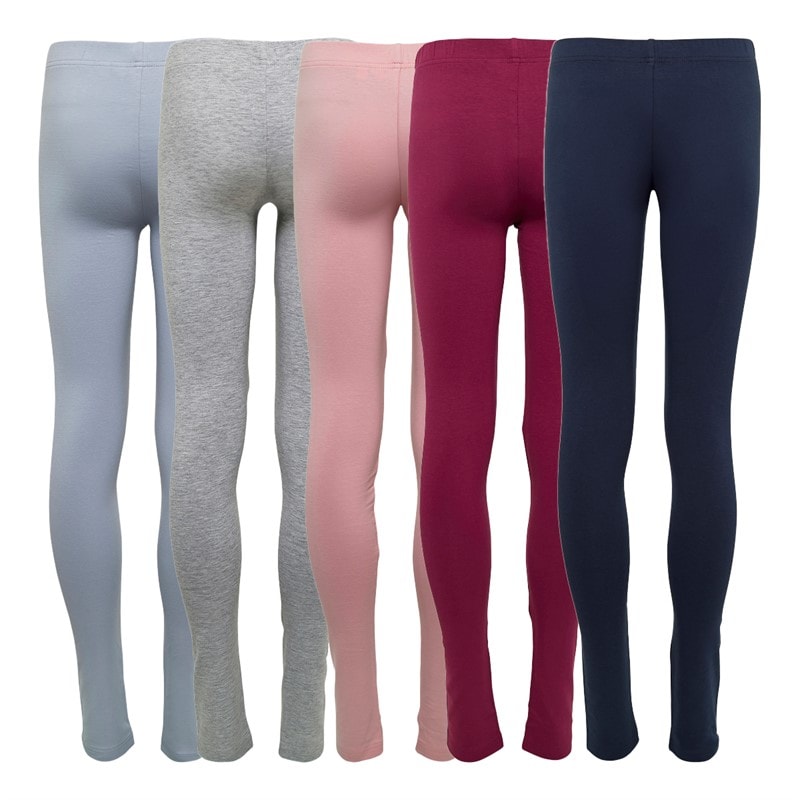 Board Angels Girls Five Pack Plain Leggings Multi - Image 2