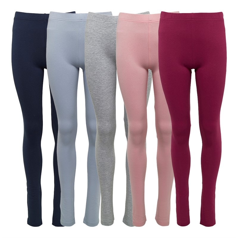 Board Angels Girls Five Pack Plain Leggings Multi - Image 3