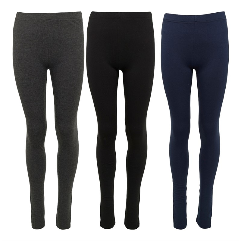 Board Angels Girls Three Pack Leggings Black/Navy/Grey - Image 3
