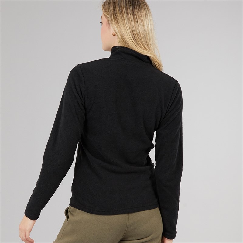 Board Angels Womens 1/4 Zip Microfleece Top Black - Image 2