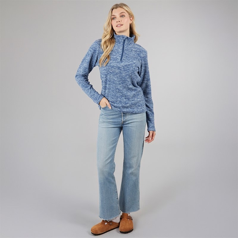 Board Angels Womens 1/4 Zip Microfleece Top Blue - Image 3