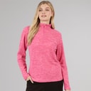 Board Angels Womens 1/4 Zip Microfleece Top Maroon/Pink