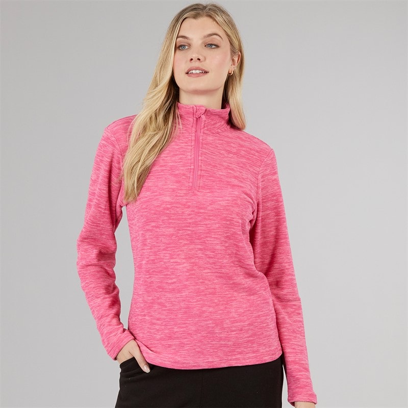 Board Angels Womens 1/4 Zip Microfleece Top Maroon/Pink