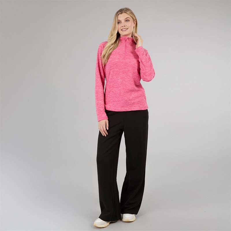 Board Angels Womens 1/4 Zip Microfleece Top Maroon/Pink - Image 3