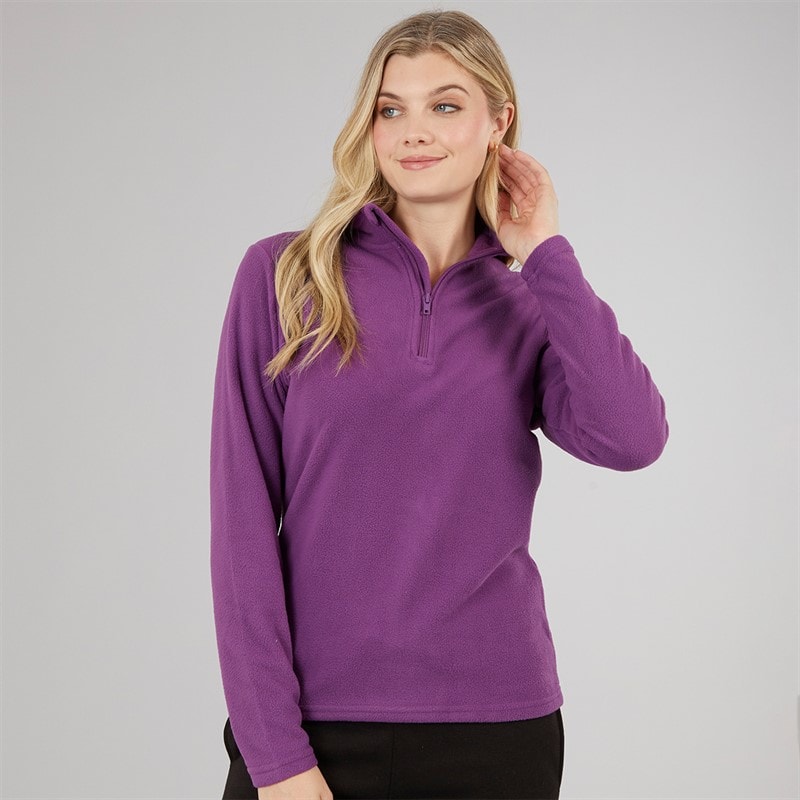 Board Angels Womens 1/4 Zip Microfleece Top Grape - Image 1