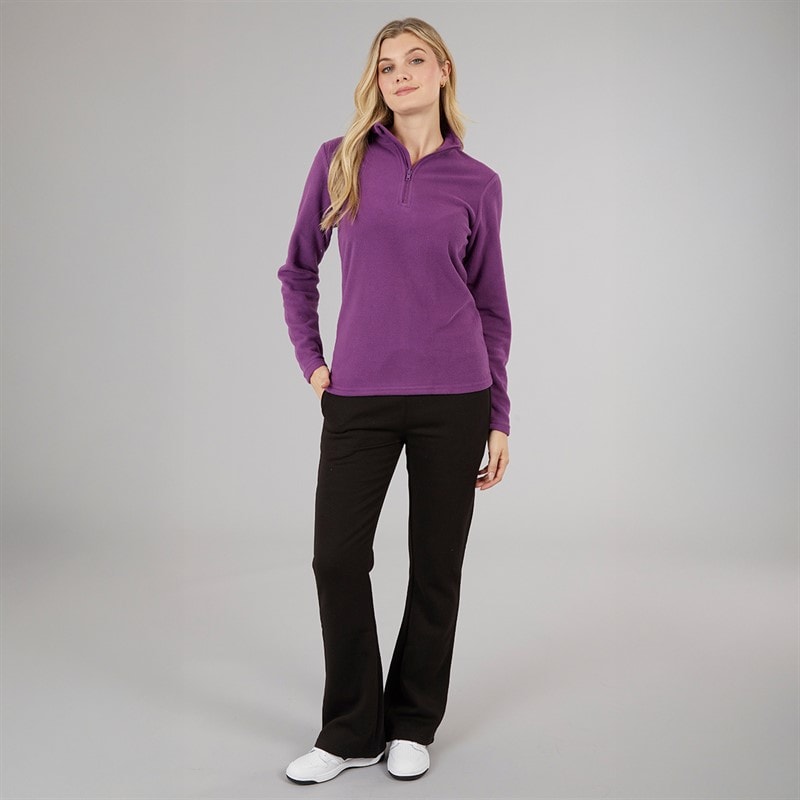 Board Angels Womens 1/4 Zip Microfleece Top Grape - Image 3